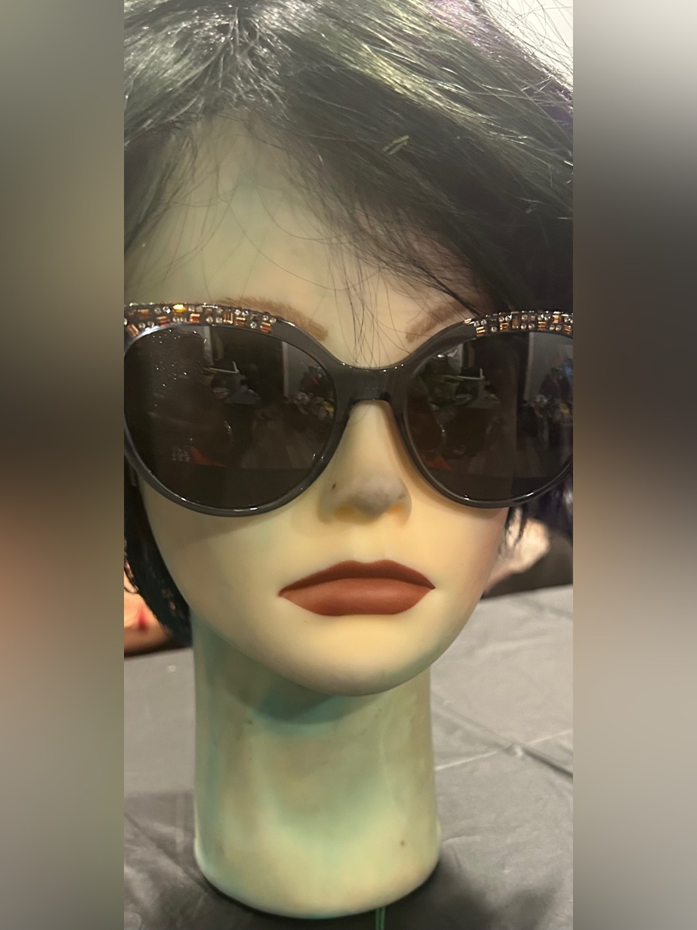 Bebe Women's Blue transparent glasses with Brown Crystal Accent Frame only.